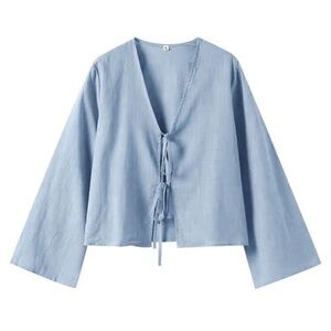Flared Long Sleeve Blouse